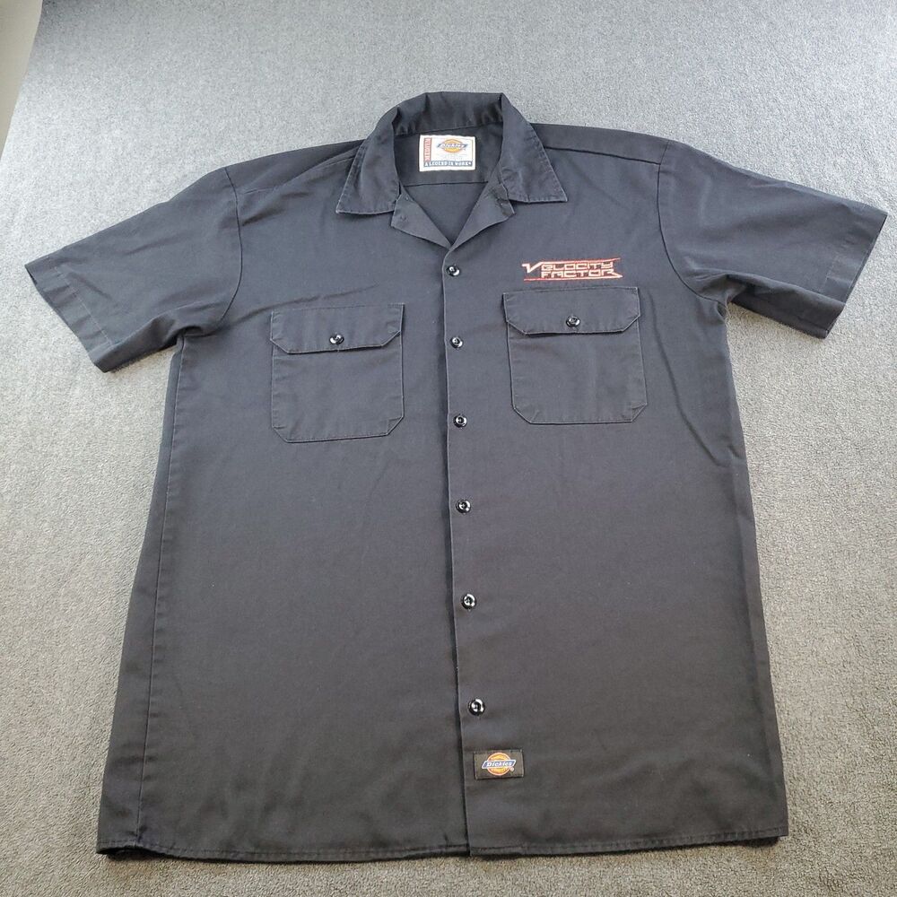 Vintage Dickies Velocity Factor Workwear Shirt Size Medium Button Up  Men Black